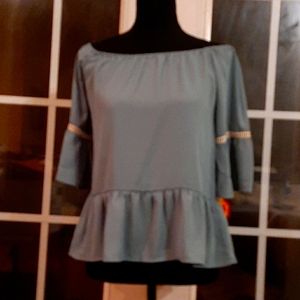 Seafoam green off the shoulder Jr S NWT